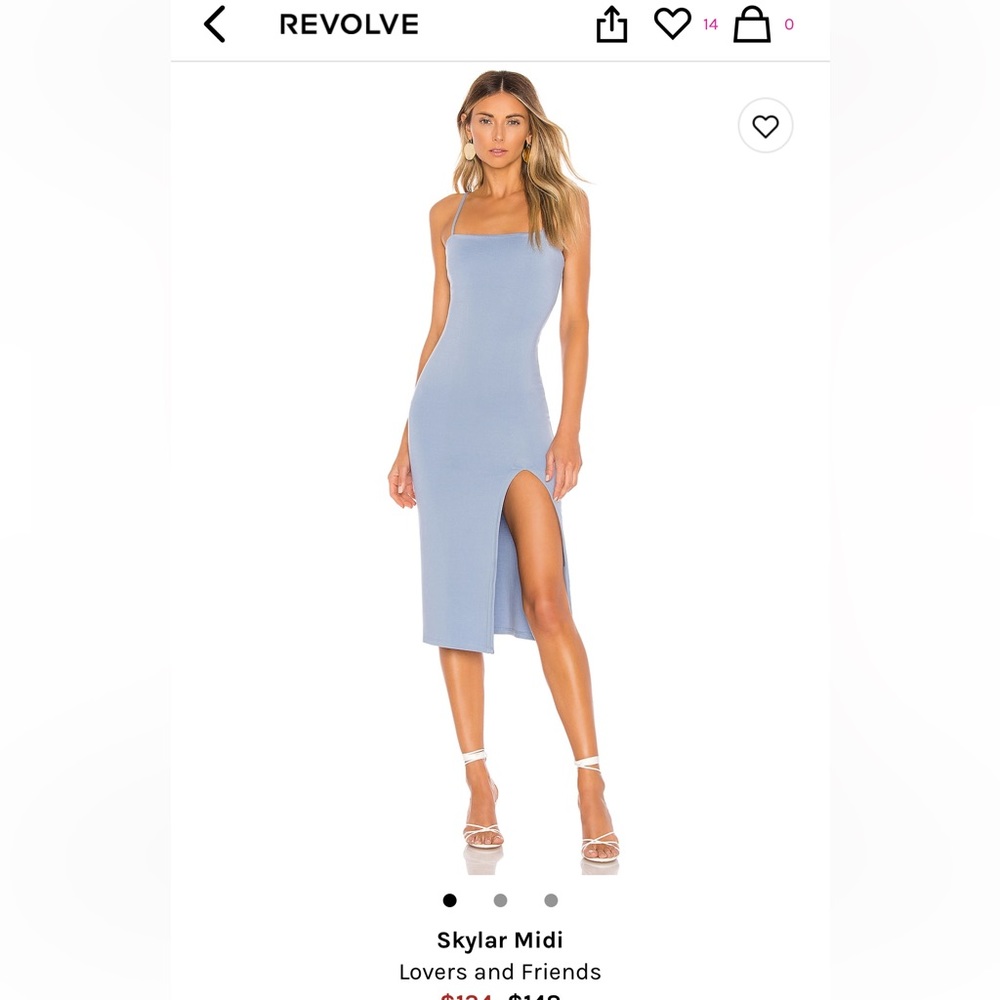 Lovers + Friends Skylar Midi Dress in Blue